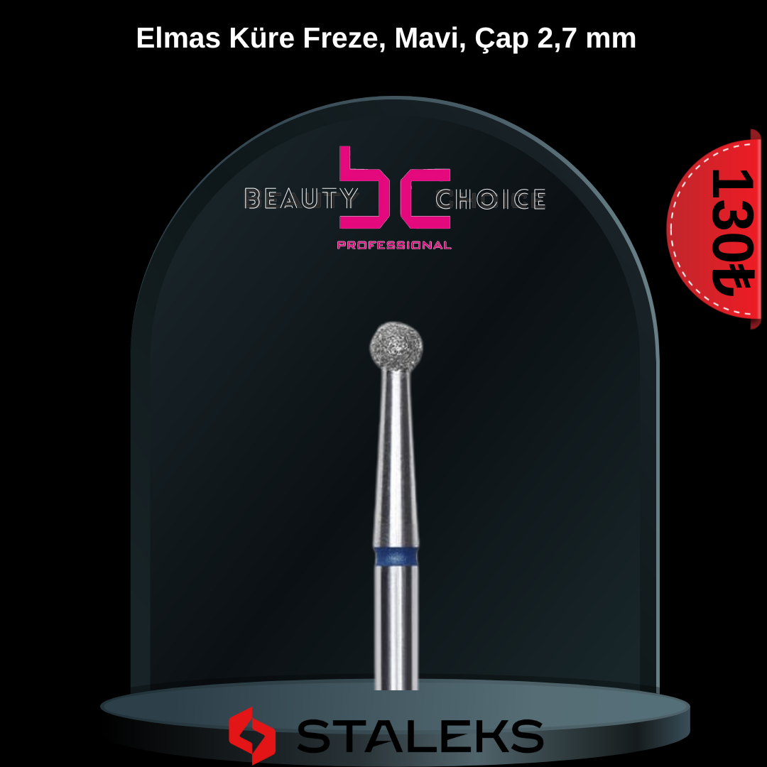 STALEKS Elmas Küre Freze, Mavi, Çap 2,7 mm