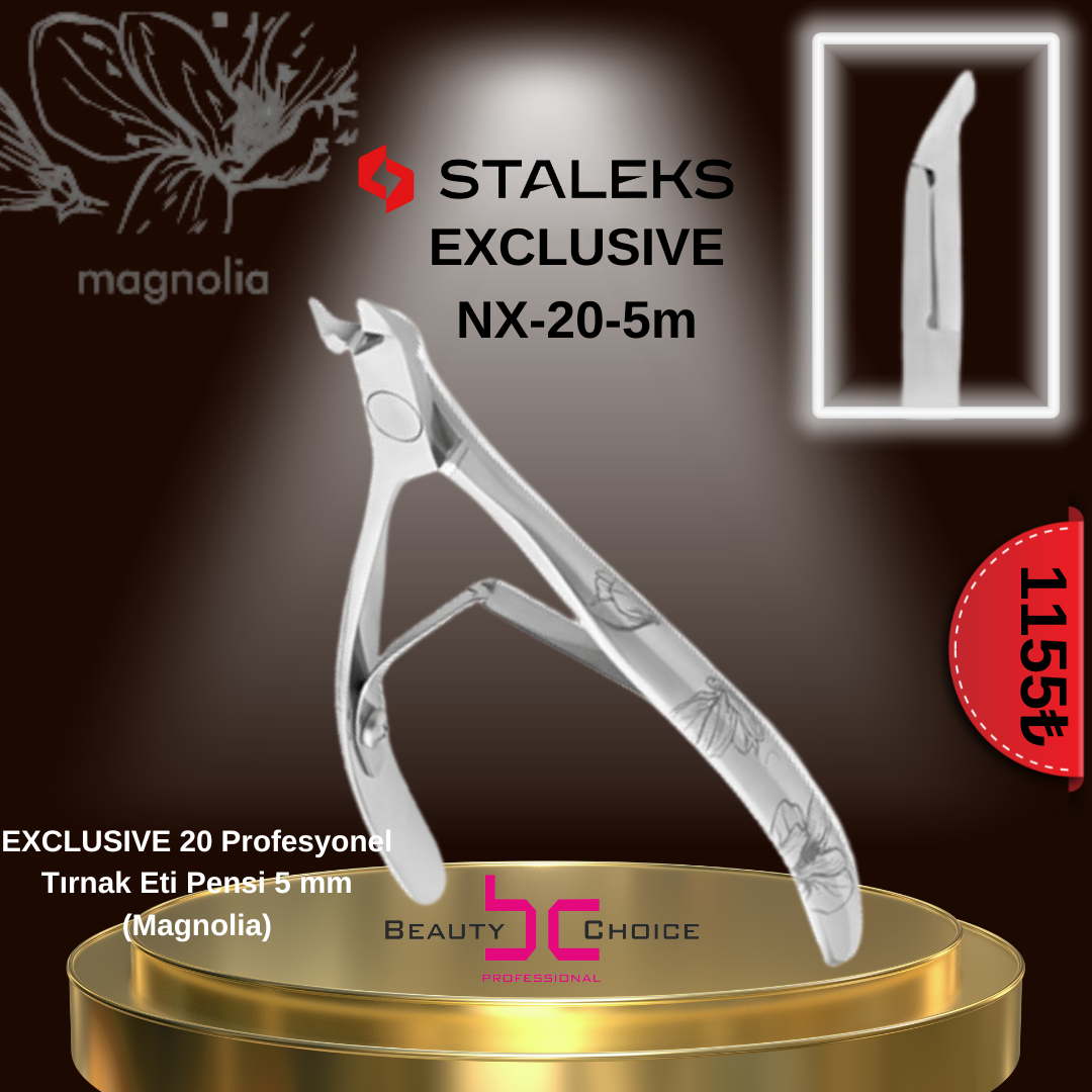 STALEKS EXCLUSIVE 20 Profesyonel Tırnak Eti Pensi 5 mm (Magnolia)