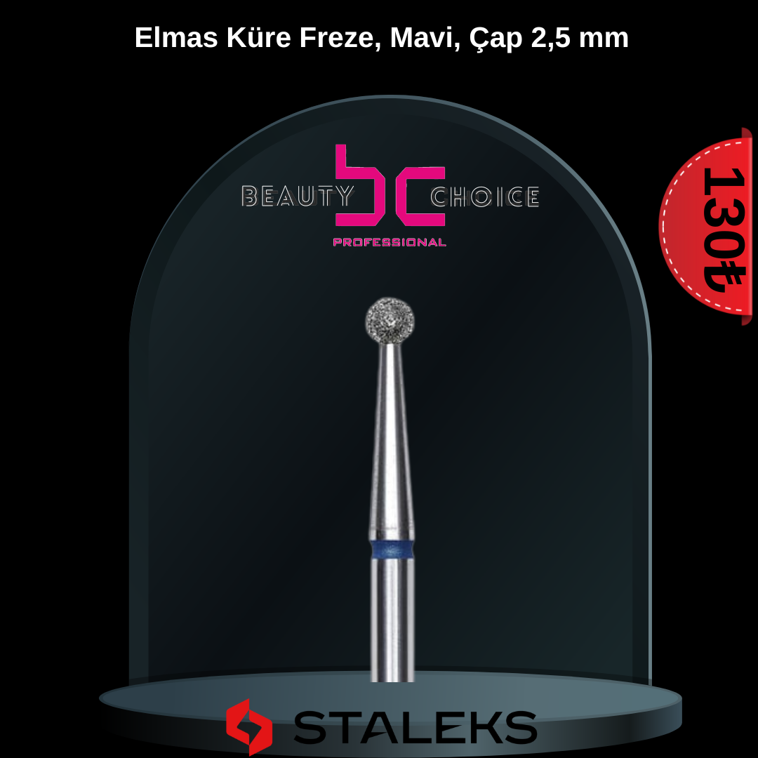 STALEKS Elmas Küre Freze, Mavi, Çap 2,5 mm
