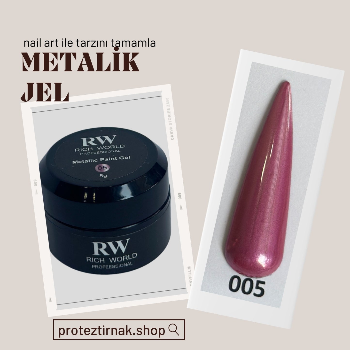 RW Metalik Tırnak Jel 005