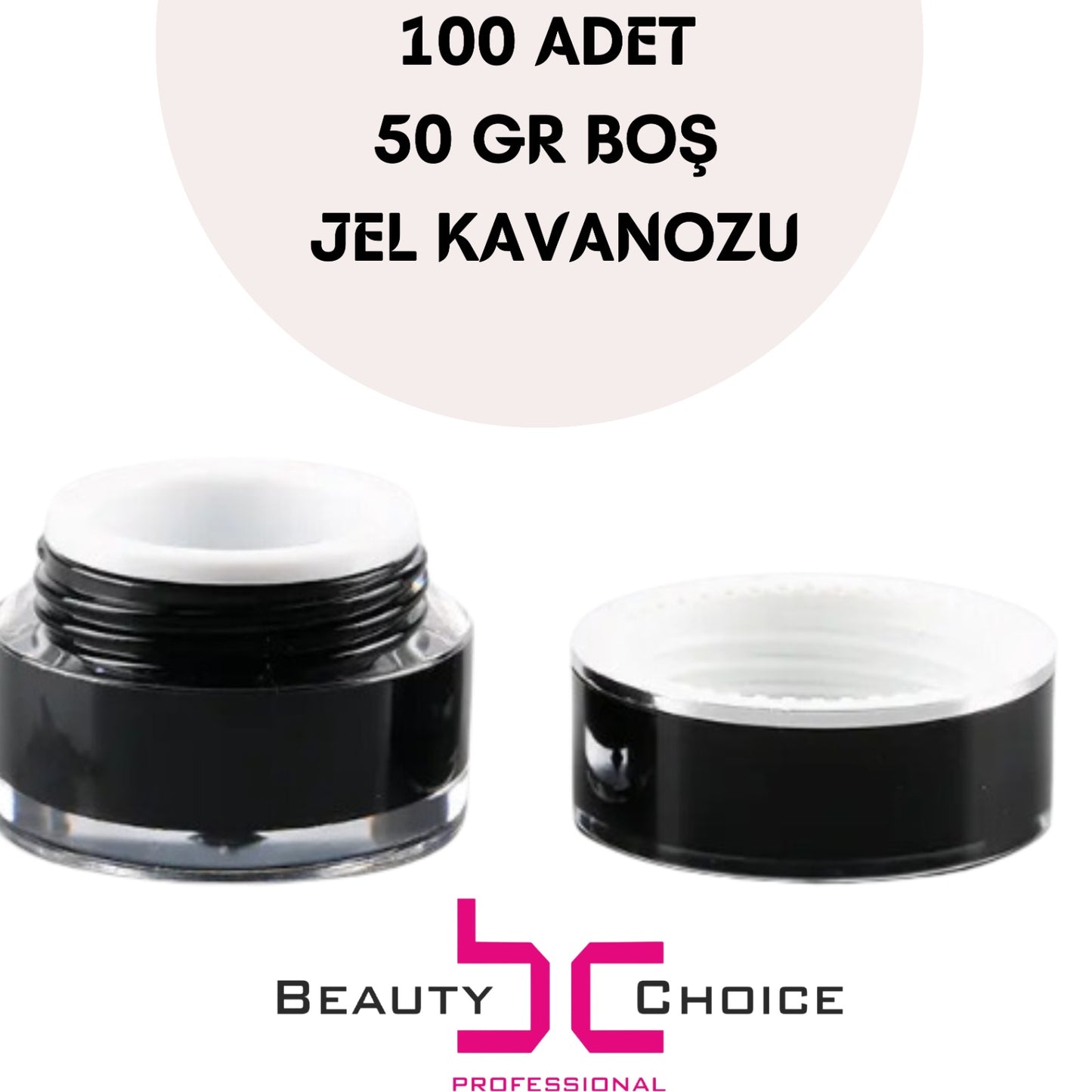 Boş Tırnak Jel Kavanoz 50gr (100 Adet)