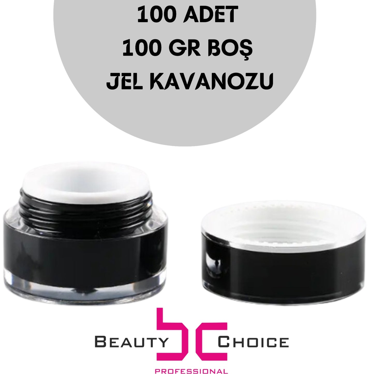 Boş Tırnak Jel Kavanoz 100gr (100 Adet)